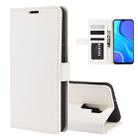 For Xiaomi Redmi 9 R64 Texture Single Horizontal Flip Protective Case with Holder & Card Slots & Wallet& Photo Frame(White) - 1