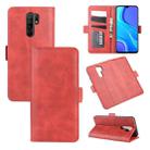 For Xiaomi Redmi 9 Dual-side Magnetic Buckle Horizontal Flip Leather Case with Holder & Card Slots & Wallet(Red) - 1