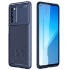 For Huawei Honor Play 4 Carbon Fiber Texture Shockproof TPU Case(Blue) - 1