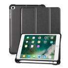 For iPad mini 5 / mini 4 / mini 3 / mini 2 / mini 3-folding Litchi Texture Horizontal Flip PU Leather + Shockproof TPU Case with Holder & Pen Slot(Black) - 1