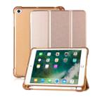 For iPad mini 5 / mini 4 / mini 3 / mini 2 / mini 3-folding Litchi Texture Horizontal Flip PU Leather + Shockproof TPU Case with Holder & Pen Slot(Gold) - 1