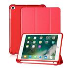 For iPad mini 5 / mini 4 / mini 3 / mini 2 / mini 3-folding Litchi Texture Horizontal Flip PU Leather + Shockproof TPU Case with Holder & Pen Slot(Red) - 1