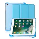 For iPad mini 5 / mini 4 / mini 3 / mini 2 / mini 3-folding Litchi Texture Horizontal Flip PU Leather + Shockproof TPU Case with Holder & Pen Slot(Sky Blue) - 1