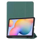 For Samsung Galaxy S6 Lite P610 Honeycomb Ventilation Foldable Deformation Horizontal Flip PU Leather Case with 3-Folding Holder & Pen Slot & Smart Sleep / Wake-up(Dark Night Green) - 1