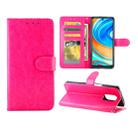 For Xiaomi Redmi Note 9 Pro/Note 9S Crazy Horse Texture Leather Horizontal Flip Protective Case with Holder & Card Slots & Wallet & Photo Frame(Rose Red) - 1