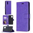 For Samsung Galaxy A31 Crazy Horse Texture Horizontal Flip Leather Case with Holder & Card Slots & Wallet & Photo Frame(Purple) - 1