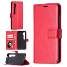 For Xiaomi Mi Note 10 Lite Crazy Horse Texture Horizontal Flip Leather Case with Holder & Card Slots & Wallet & Photo Frame(Red) - 1