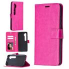 For Xiaomi Mi Note 10 Lite Crazy Horse Texture Horizontal Flip Leather Case with Holder & Card Slots & Wallet & Photo Frame(Rose Red) - 1