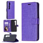 For Xiaomi Mi Note 10 Lite Crazy Horse Texture Horizontal Flip Leather Case with Holder & Card Slots & Wallet & Photo Frame(Purple) - 1