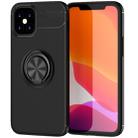 For iPhone 12 mini Metal Ring Holder 360 Degree Rotating TPU Case(Black+Black) - 1