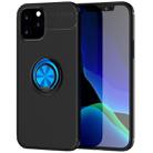 For iPhone 12 / 12 Pro Metal Ring Holder 360 Degree Rotating TPU Case(Black+Blue) - 1