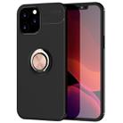 For iPhone 12 Pro Max Metal Ring Holder 360 Degree Rotating TPU Case(Black+Rose Gold) - 1