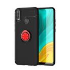 For Huawei Y8S Metal Ring Holder 360 Degree Rotating TPU Case(Black+Red) - 1