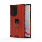 For Samsung Galaxy Note20 Ultra Shockproof Honeycomb PC + TPU Ring Holder Protection Case(Red) - 1