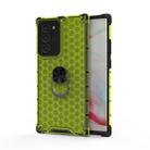 For Samsung Galaxy Note20 Ultra Shockproof Honeycomb PC + TPU Ring Holder Protection Case(Green) - 1
