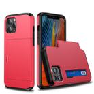 For iPhone 12 mini Shockproof Rugged Armor Protective Case with Card Slot(Red) - 1