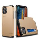 For iPhone 12 / 12 Pro Shockproof Rugged Armor Protective Case with Card Slot(Gold) - 1