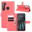 For HTC Desire 20 Pro Litchi Texture Horizontal Flip Protective Case with Holder & Card Slots & Wallet(Red) - 1