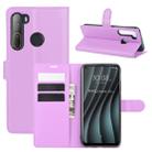 For HTC Desire 20 Pro Litchi Texture Horizontal Flip Protective Case with Holder & Card Slots & Wallet(Purple) - 1