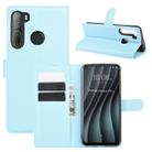 For HTC Desire 20 Pro Litchi Texture Horizontal Flip Protective Case with Holder & Card Slots & Wallet(Blue) - 1