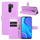 For Xiaomi Redmi 9 Litchi Texture Horizontal Flip Protective Case with Holder & Card Slots & Wallet(Purple) - 1