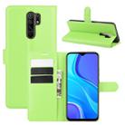 For Xiaomi Redmi 9 Litchi Texture Horizontal Flip Protective Case with Holder & Card Slots & Wallet(Green) - 1