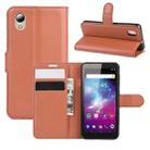 For  ZTE Blade A3 Lite Litchi Texture Horizontal Flip Protective Case with Holder & Card Slots & Wallet(Brown) - 1