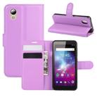 For  ZTE Blade A3 Lite Litchi Texture Horizontal Flip Protective Case with Holder & Card Slots & Wallet(Purple) - 1