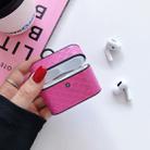 For Apple Airpods Pro Dragon Scale Pattern PU Leather Protective Case(Rose Red) - 1