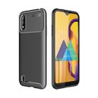 For Samsung Galaxy M01 Carbon Fiber Texture Shockproof TPU Case(Black) - 1