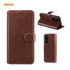 For Huawei P40 ENKAY Hat-Prince Horizontal Flip Leather Case with Holder & Card Slots & Wallet(Brown) - 1