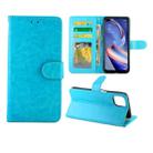 For OPPO A92s Crazy Horse Texture Leather Horizontal Flip Protective Case with Holder & Card Slots & Wallet & Photo Frame(baby Blue) - 1
