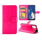 For OPPO A52 Crazy Horse Texture Leather Horizontal Flip Protective Case with Holder & Card Slots & Wallet & Photo Frame(Magenta) - 1