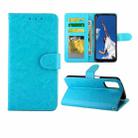 For OPPO A52 Crazy Horse Texture Leather Horizontal Flip Protective Case with Holder & Card Slots & Wallet & Photo Frame(baby Blue) - 1