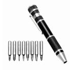 8 in 1 Portable Pen With Magnetic Multi-function Screwdriver Set for Mobile Phone and Computer Maintenance Tool(black) - 1