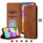 For Samsung Galaxy A31 Retro Skin Feel Business Magnetic Horizontal Flip Leather Case(Brown) - 1