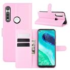 For Motorola Moto G Fast Litchi Texture Horizontal Flip Protective Case with Holder & Card Slots & Wallet(Pink) - 1