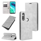 For Motorola Moto G Fast Retro-skin Business Magnetic Suction Leather Case with Holder & Card Slots & Wallet(Grey) - 1
