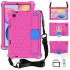 For Samsung Galaxy Tab S6 Lite P610 Honeycomb EVA + PC Shockproof Case with Strap(RoseRed+Blue) - 1