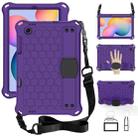 For Samsung Galaxy Tab S6 Lite P610 Honeycomb EVA + PC Shockproof Case with Strap(Purple+Black) - 1