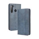 For HTC Desire 20 Pro Magnetic Buckle Retro Crazy Horse Texture Horizontal Flip Leather Case  , with Holder & Card Slots & Photo Frame(Blue) - 1