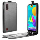 For Samsung Galaxy M01 R64 Texture Single Vertical Flip Leather Protective Case with Card Slots & Photo Frame(Black) - 1