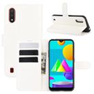 For Samsung Galaxy M01 Litchi Texture Horizontal Flip Protective Case with Holder & Card Slots & Wallet(White) - 1