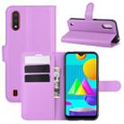 For Samsung Galaxy M01 Litchi Texture Horizontal Flip Protective Case with Holder & Card Slots & Wallet(Purple) - 1