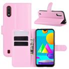 For Samsung Galaxy M01 Litchi Texture Horizontal Flip Protective Case with Holder & Card Slots & Wallet(Pink) - 1