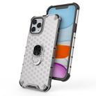 For iPhone 12 / 12 Pro Shockproof Honeycomb PC + TPU Ring Holder Protection Case(Grey) - 7