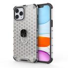 For iPhone 12 mini Shockproof Honeycomb PC + TPU Ring Holder Protection Case(White) - 1