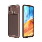 For Huawei Honor 9X Lite Carbon Fiber Texture Shockproof TPU Case(Brown) - 1