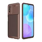 For Huawei Honor 30 Lite Carbon Fiber Texture Shockproof TPU Case(Brown) - 1