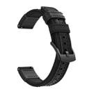 For Fossil Fossil Gen5 Carlyle Canvas Leather Nylon Watch Band(Black) - 1